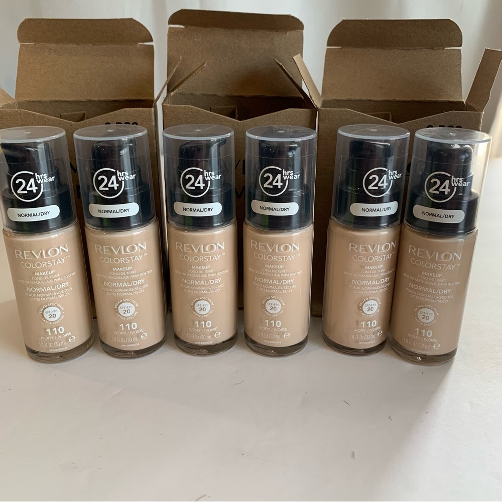6 PIECE 1 fl Oz 30ml REVLON COLORSTAY FOUNDATION NORMAL/DRY SKIN 110 IVORY 30ML